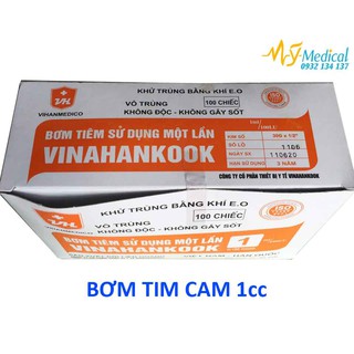 Bơm tiêm 1ml Vinahankook insulin (Bơm tiêm cam)