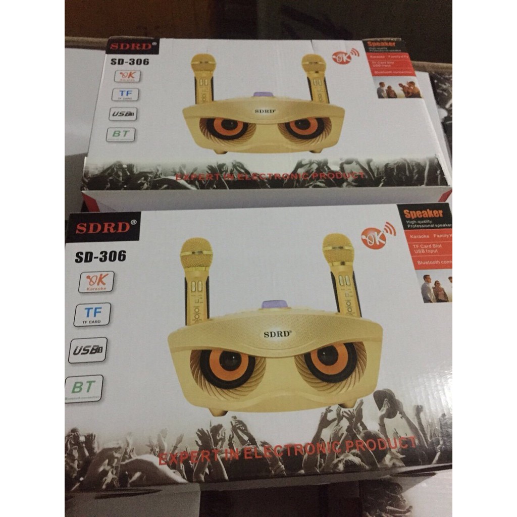 Loa Bluetooth karaoke kèm 2 míc SDRD-306/SDRD-306 Plus