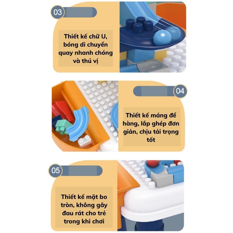 Bộ bàn Lego, đồ chơi xếp hình, lắp ráp lego, bàn bóng trượt, giúp bé phát triển tư duy