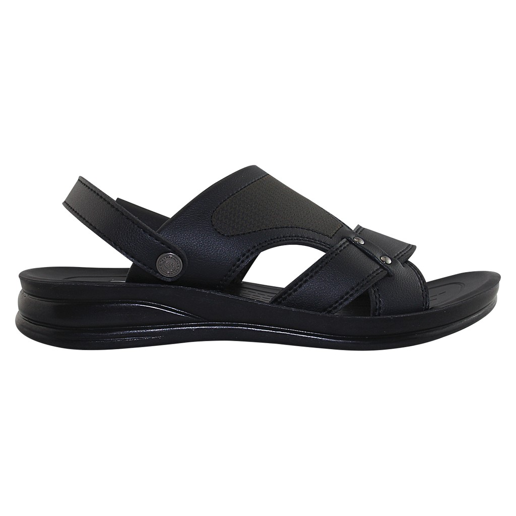 GIÀY SANDAL QUAI HẬU DA ĐẾ BẰNG NAM BITA'S SUM.95 (ĐEN + NÂU) - BITAS