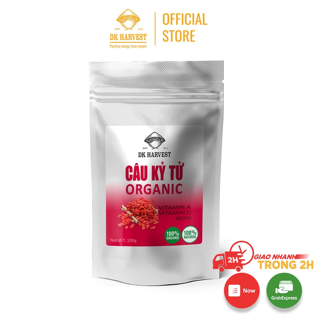 Câu Kỷ Tử DK Harvest Loại Cao Cấp Nhậu Khẩu USA, Kỷ tử hữu cơ, kỷ tử organic, Kỷ tử đỏ