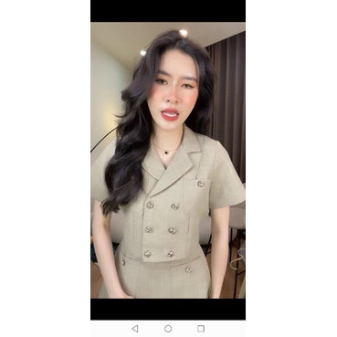 Set váy cổ vest mã D nhà LL