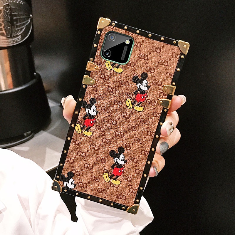 Ốp Điện Thoại Viền Vuông Đính Đinh Tán Hình Mickey Cho Realme C12 C15 C11 C17 C20 C21 C21Y C25Y C31 C35 C11 2021 C2 C3
