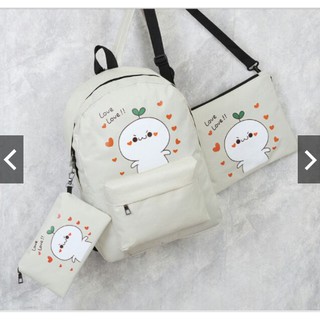 Bộ balo 3 món học sinh, balo học sinh giá rẻ,  balo teen,  balô giá rẻ,  balo lá mầm,  balo đi học, balo unisex hàn quốc