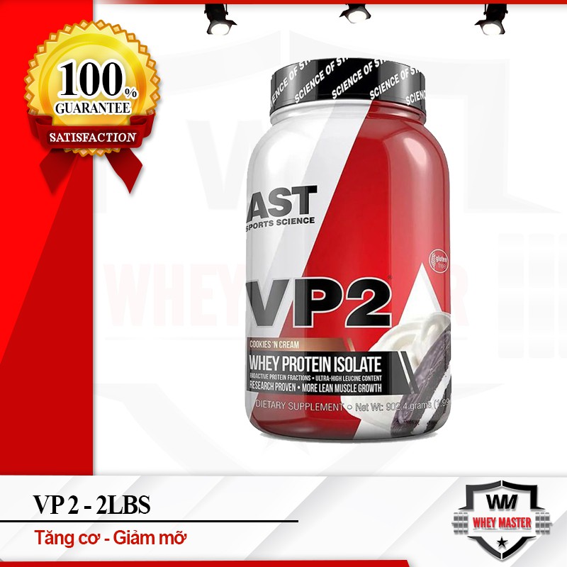 Sữa tăng cơ bắp không tăng mỡ AST VP2 100% Hydrolyzed Isolate whey 2lbs (908gram) - Chính Hãng