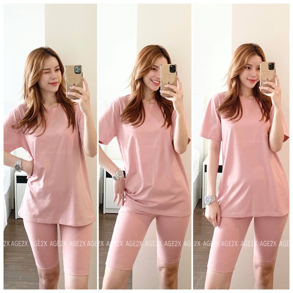 Áo Thun Trơn Hồng Nude AGE2X