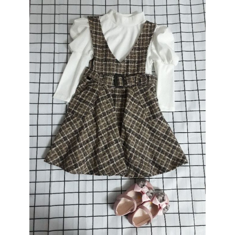 Sét váy dạ kẻ trẻ em bé gái 2 chi tiết Yume Kids Thời trang trẻ em.