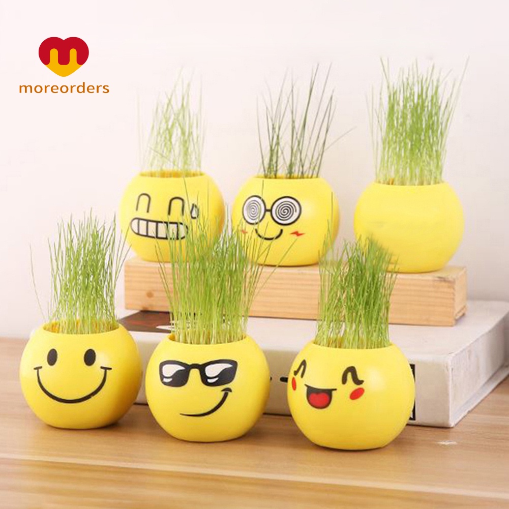 Chậu hoa nhựa mini hình biểu cảm dễ thương trang trí cửa sổ/ bàn làm việc DIY
