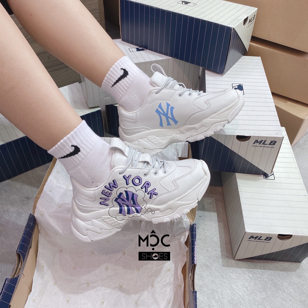 Giày thể thao Sneaker MLB Big Ball Chunky New York logo NY màu Tím