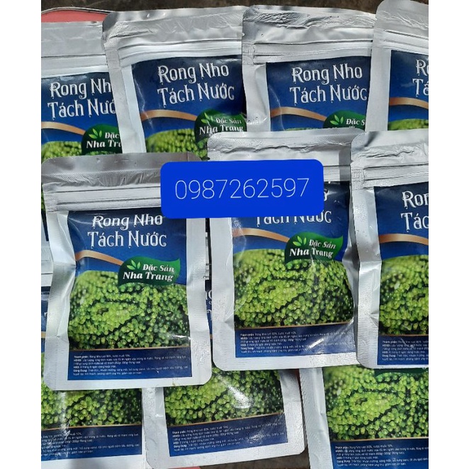(Rẻ vô địch)1kg rong nho tách nước (gồm 10 gói) nở đc gần 3kg rong tươi ❤nở siêu to, freeship❤