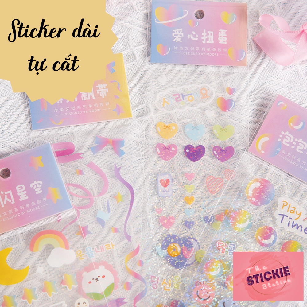 [XẢ KHO CỰC RẺ] Sticker Dài Tự Cắt Dễ Thương Trang Trí toploader