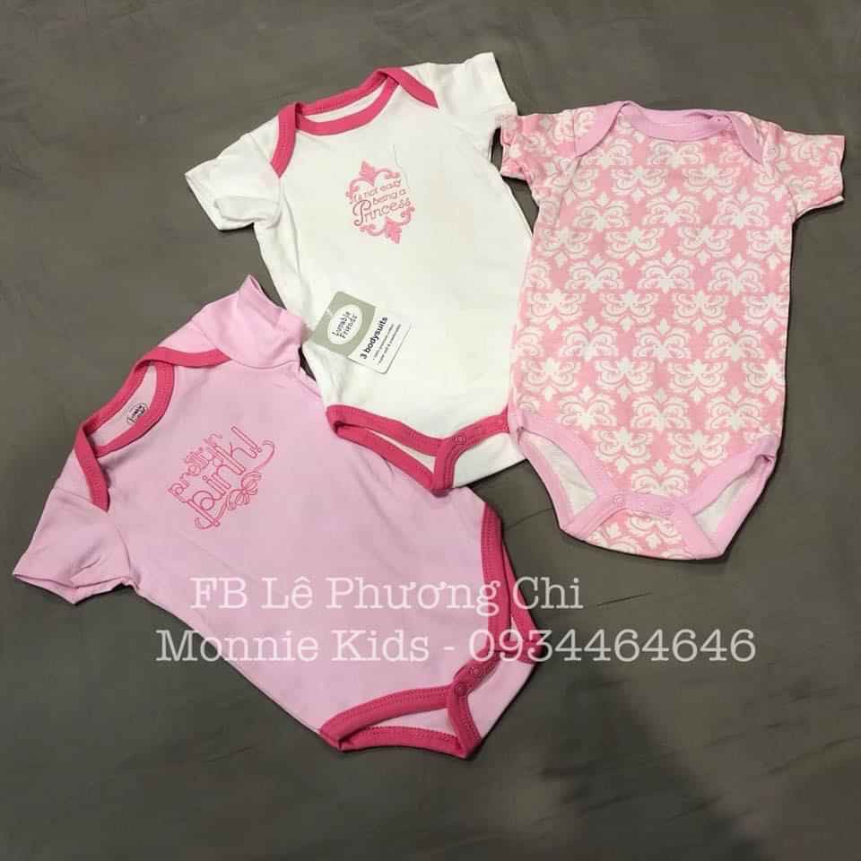 Bộ Body Cộc Cho Bé Chất Cotton Thoáng Mát LUVABLE FRIENDS Size 3-6-9-12M