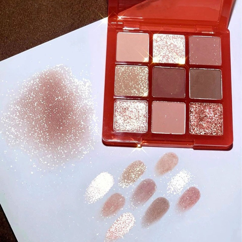 Bảng Phấn Mắt 9 Màu Sắc Hiệu Ứng Lì / Ánh Nhũ Chống Nước Lâu Phai 10MK