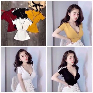 Áo dây kéo viền