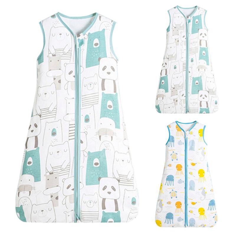 Túi ngủ sát nách khóa kéo đôi in hoạt hình đáng yêu thời trang mùa hè cho bé