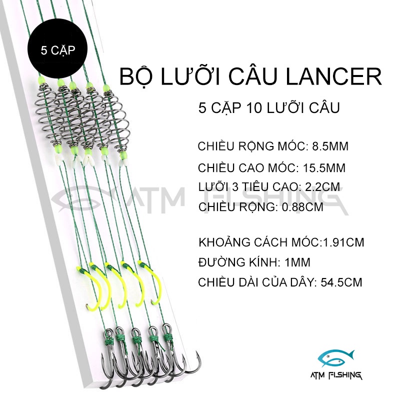 Hộp 5 Lưỡi Câu Cá, Lưỡi Câu Lăng Xê ( Lancer) Cao Cấp