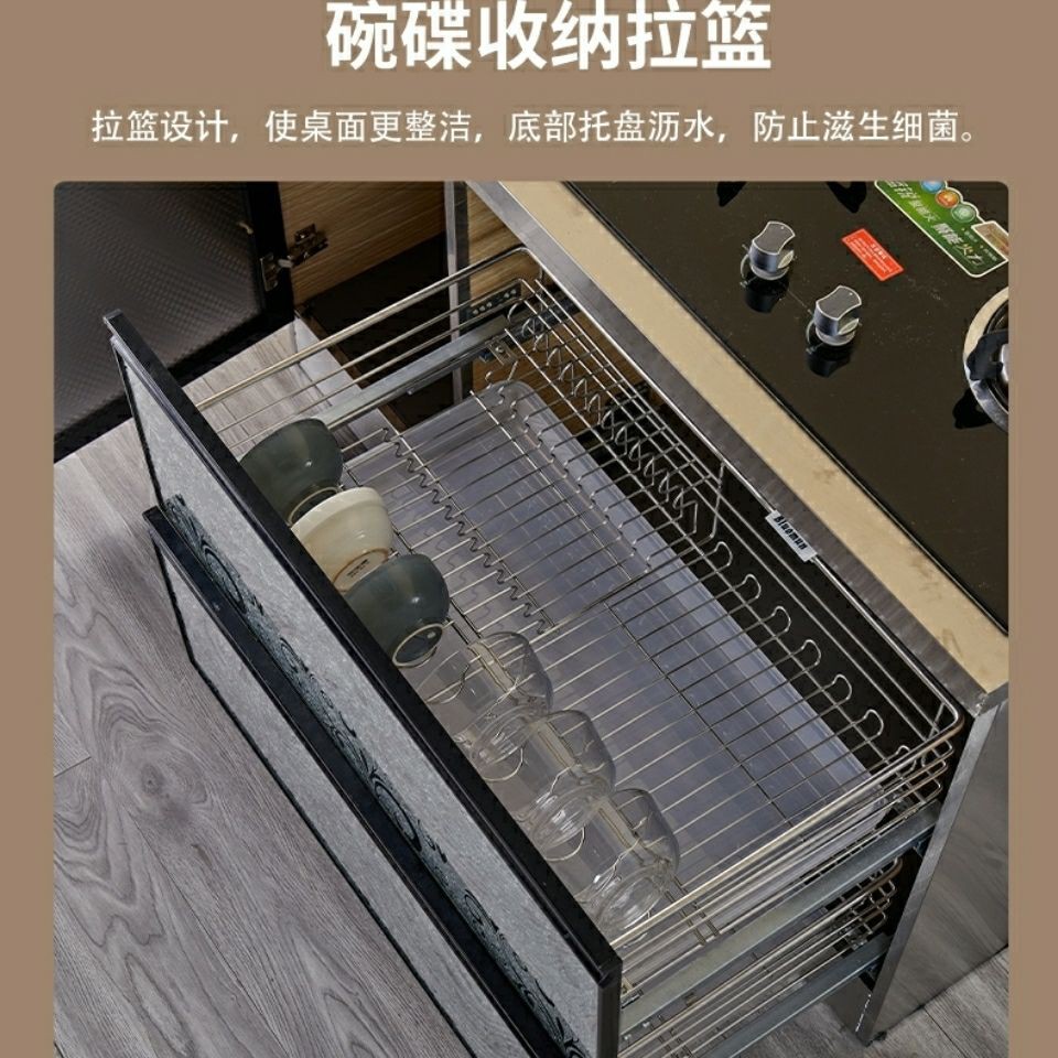 Tủ inox đơn giản đựng bát đĩa bếp kết hợp cho thuê gia đình | BigBuy360 - bigbuy360.vn