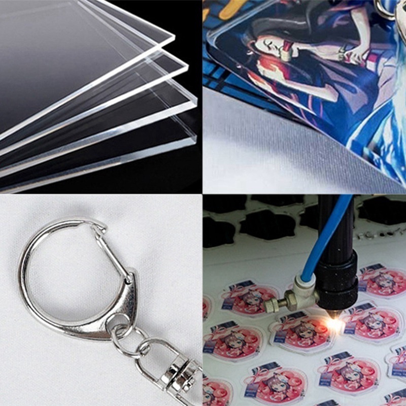 Móc Khóa Nhựa Acrylic Hai Mặt Hình Nhân Vật Anime Naruto Kakashi Hinata Sasuke Thời Trang