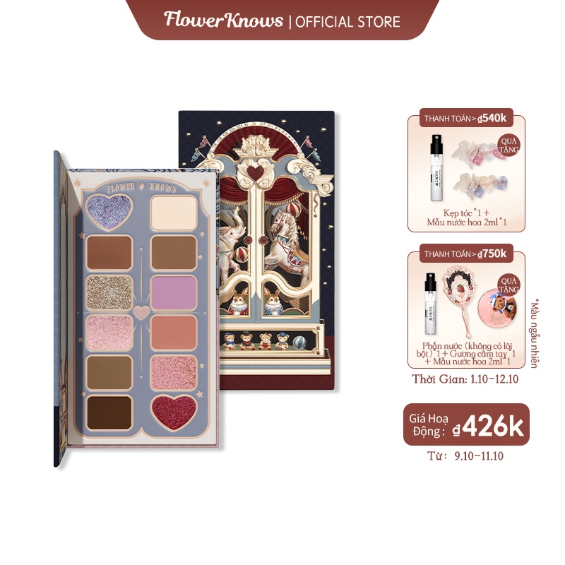 Bảng phấn mắt Flower Knows với 12 màu thời trang 13g