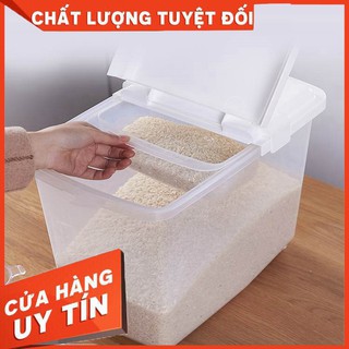 [ Hàng Chính Hãng ] Thùng gạo 5kg nắp bật có bánh xe