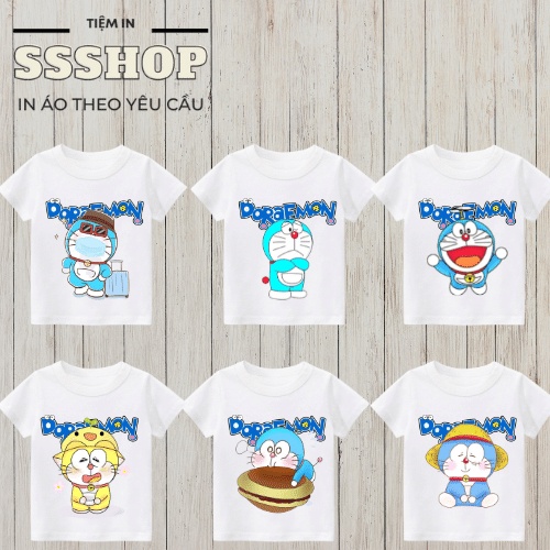 Áo thun bé trai và bé gái in hình DORAEMON siêu cute, chất liệu cotton thoáng mát, hình in không bong tróc SSSHOP
