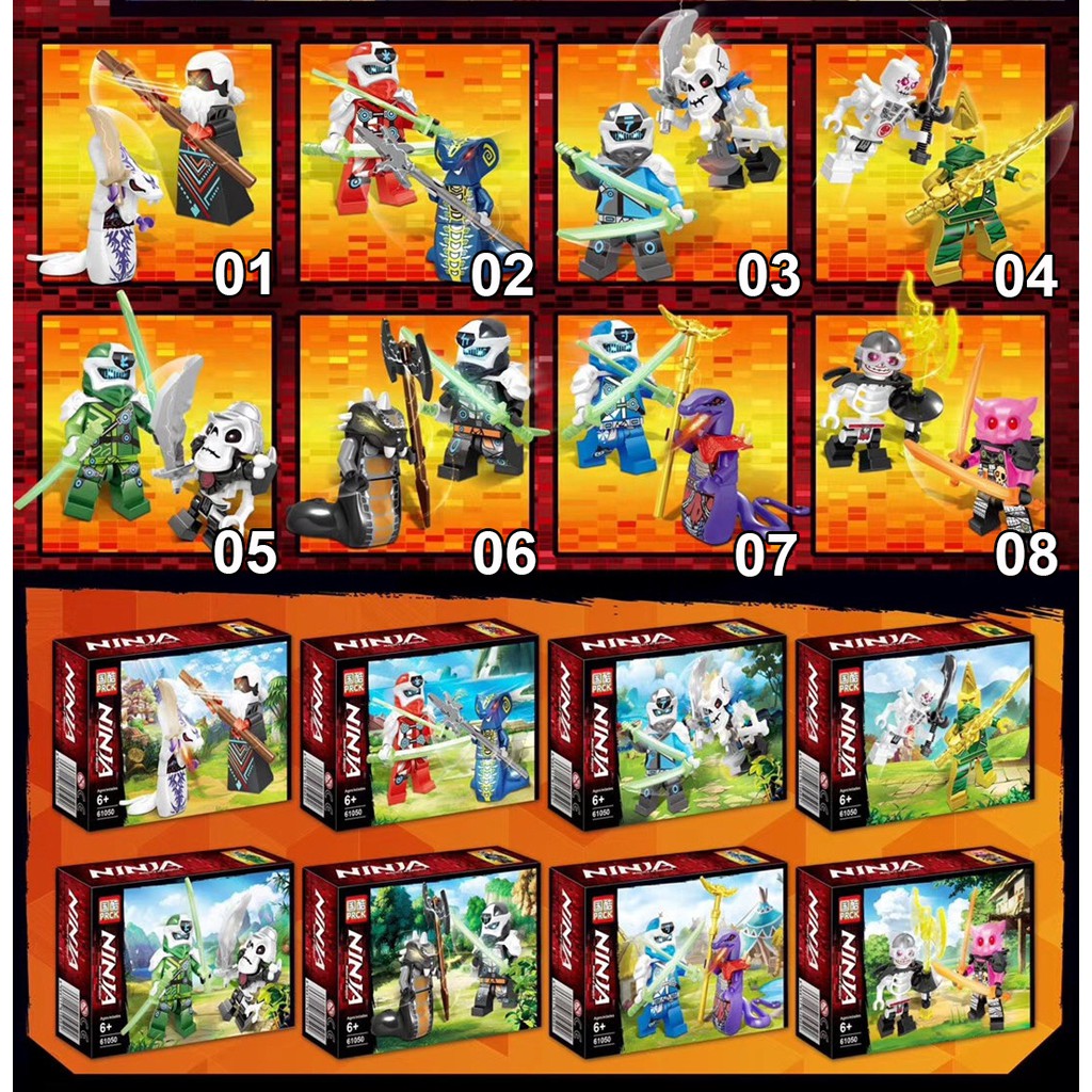 Bộ 16 nhân vật minifigures Ninjago PRCK 61050