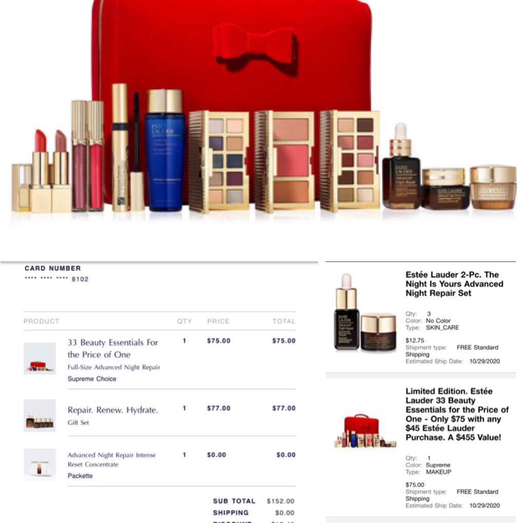 (Cốp Estee Lauder 13 món tháng 9/2020 - Bill Macy's Mỹ) Sét dưỡng và trang điểm Estee Lauder 13 món