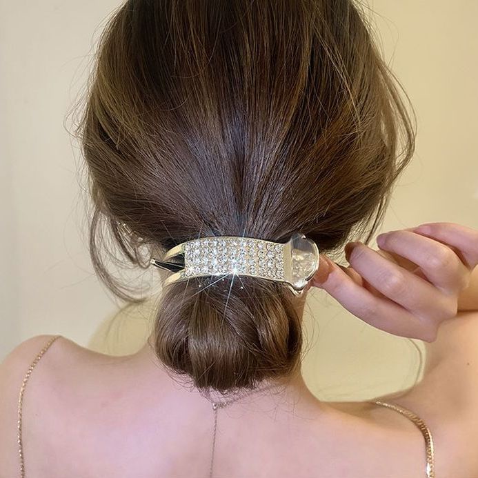 Kẹp Tóc Màu Vàng Cỡ Lớn Phong Cách Hàn Quốc Mới