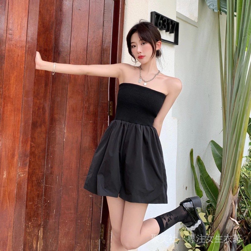 Jumpsuit giả váy ống rộng lưng cao tôn dáng hợp thời trang phong cách Hàn Quốc cho nữ | BigBuy360 - bigbuy360.vn