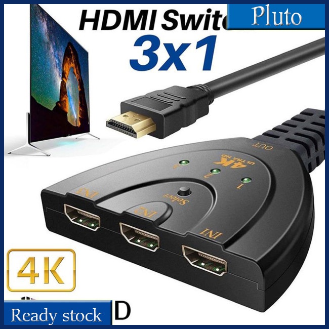 Mới Bộ Chia Cổng HDMI 3 Cổng 4K 2K 1080P 3D Cho Đầu DVD HDTV 3 Trong 1