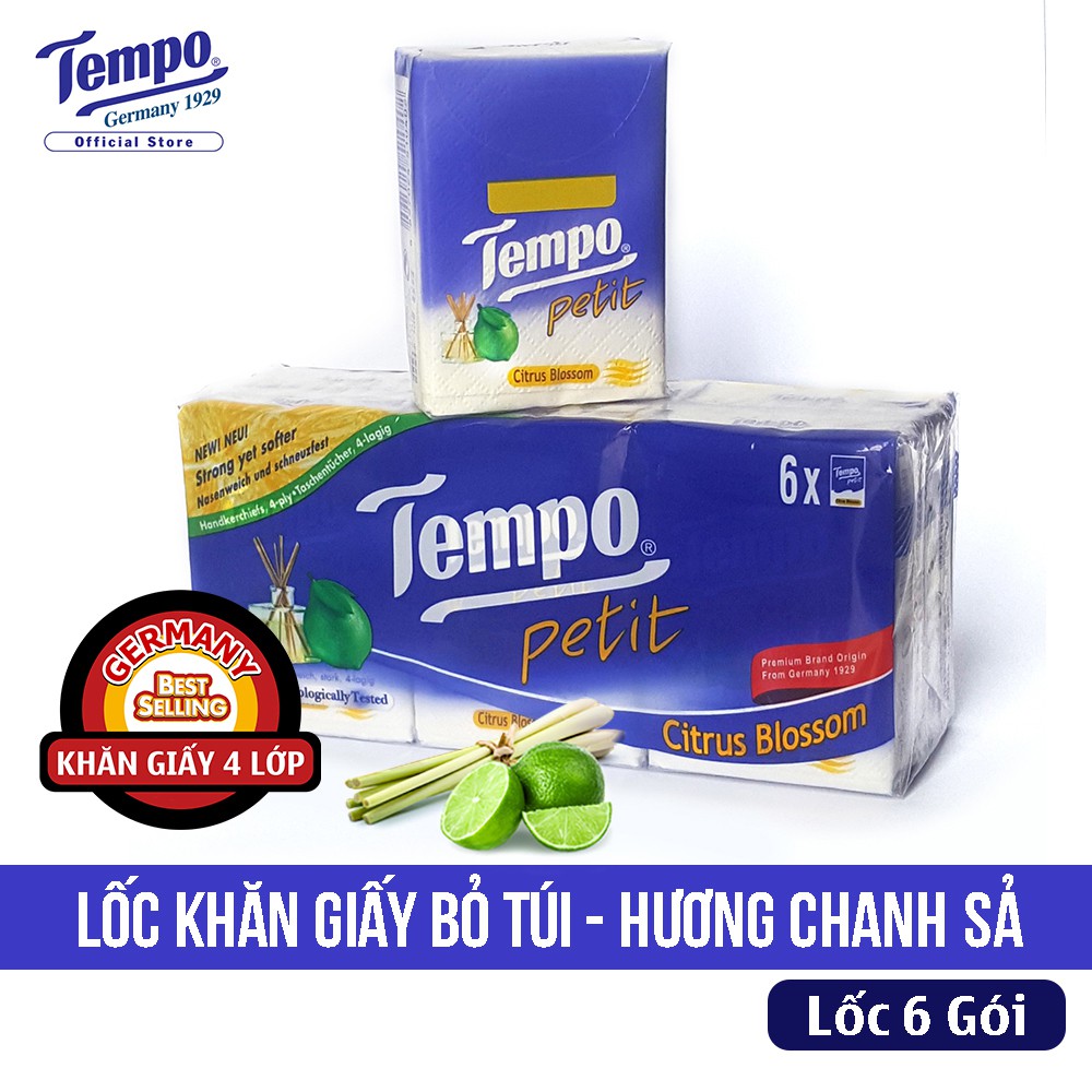 Lốc 6 Gói Khăn Giấy Bỏ Túi Hương Chanh Sả - 7 Tờ/Gói