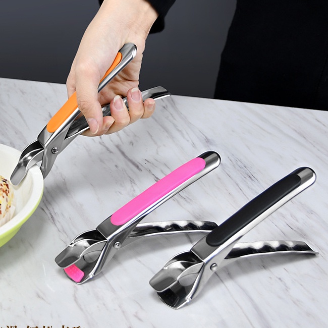 Kẹp gắp đồ nóng inox đa năng cao cấp Elliver đồ gia dụng phòng bếp có mút silicon chống trượt _KNI