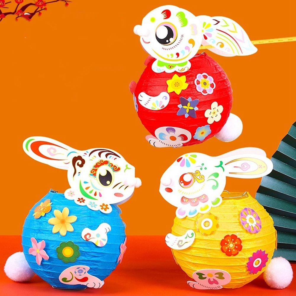 TAYLOR1 Lồng Đèn Điện Tử Hình Thỏ Phong Cách Trung Hoa Cổ Điển