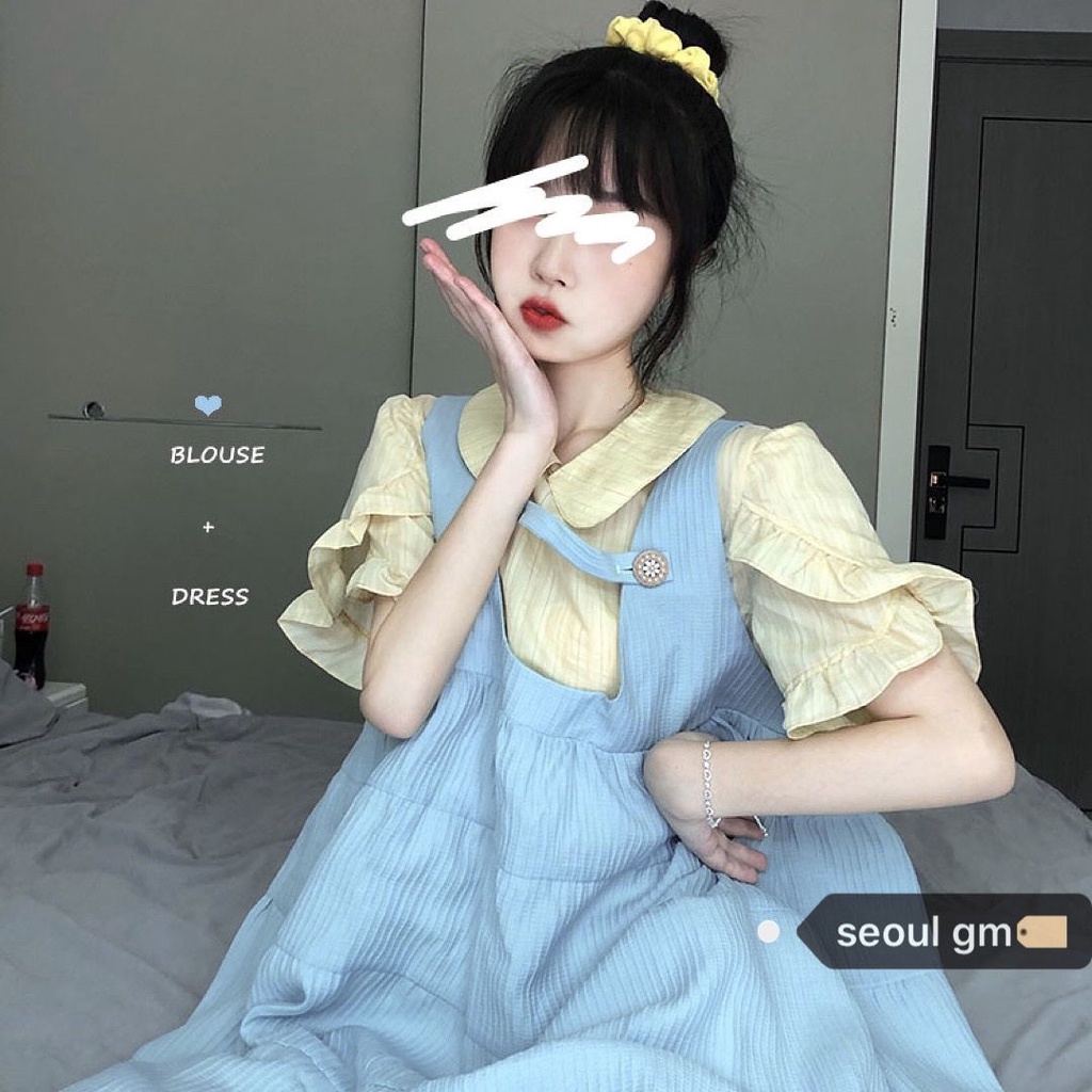 Đầm Yếm Dáng Rộng Xinh Xắn Dành Cho Nữ đầm bầu váy nữ váy bé gái váy dài chân váy dài váy nữ chân váy dài | BigBuy360 - bigbuy360.vn