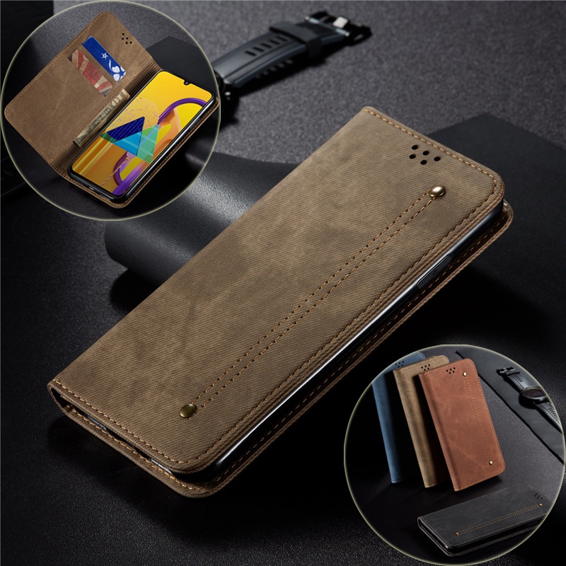 Vỏ Bao Da Điện Thoại Nắp Lật Từ Tính Siêu Mỏng Cho Oppo Realme C17 C15 C12 C11 K7X 6 6s 5 6 Pro 5s 5i Q C3 A5 A11X A9X Ốp