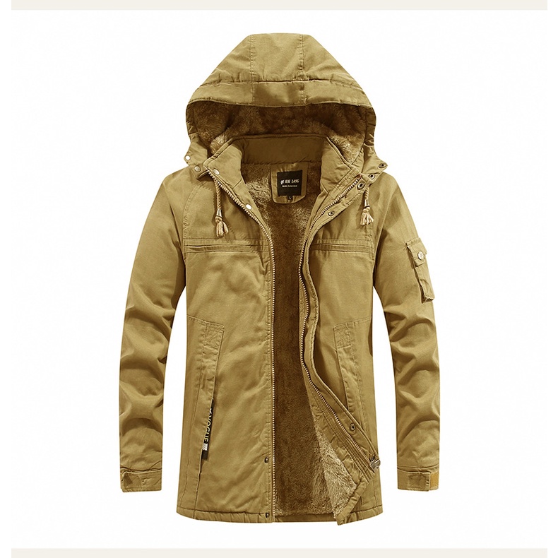 Áo khoác nam AK106 , áo khoác kaki lót lông kiểu dáng hoodie suôn mũ tháo rời phong cách độc đáo cá tính