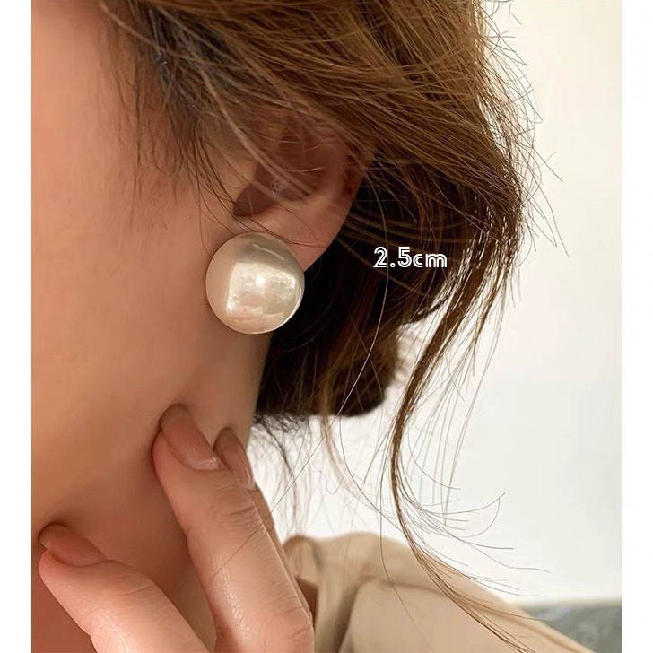 Bông tai ngọc trai to tròn khuyên tai ngọc trai nhân tạo BT03