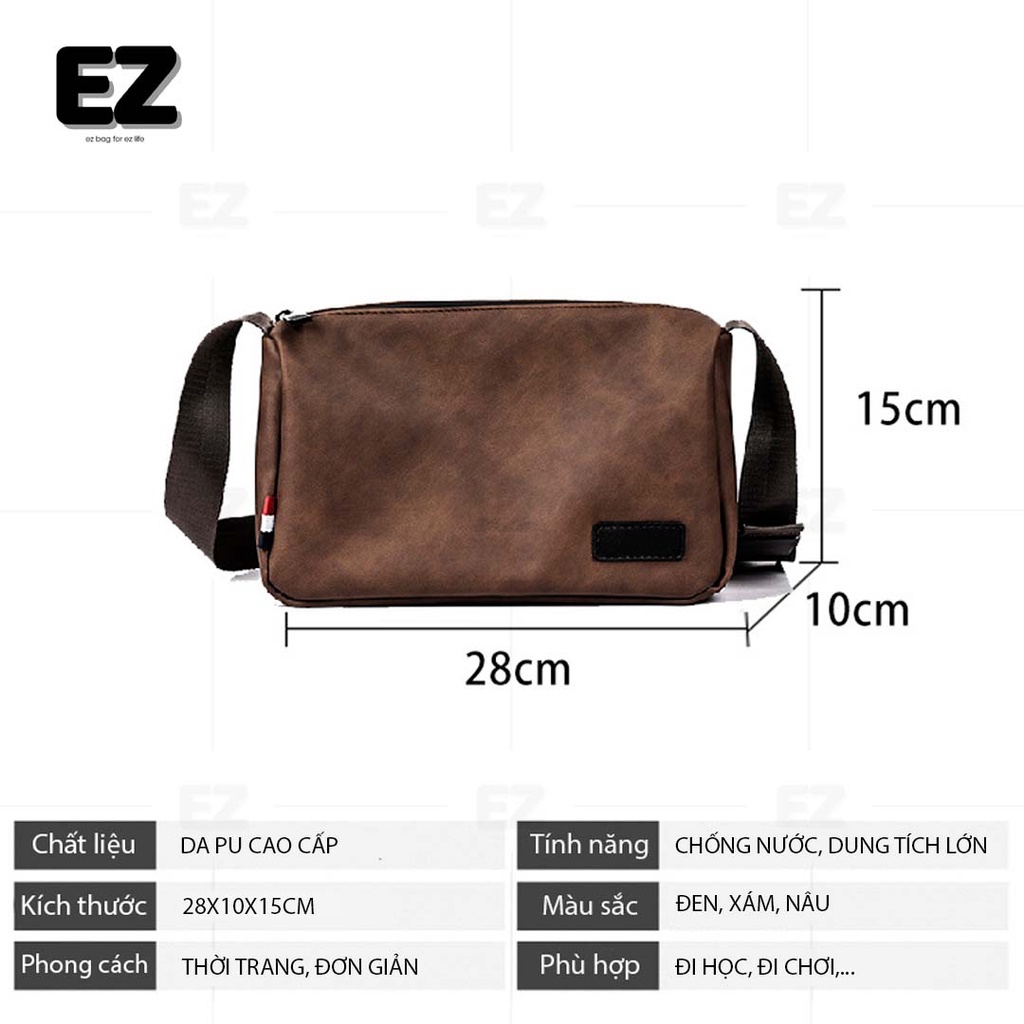 Túi đeo chéo unisex da PU cao cấp TD05 chống thấm nước, Túi xách nam đeo chéo hàn quốc, Túi chéo da thời trang