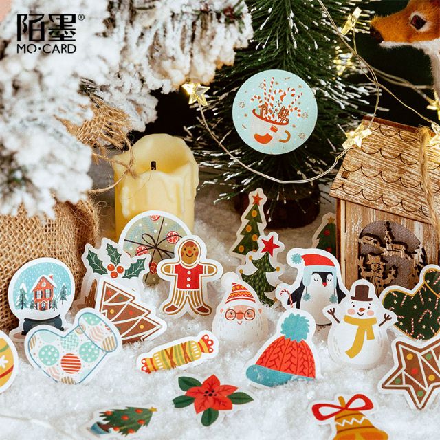 Hộp 45 hình dán trang trí giáng sinh noel