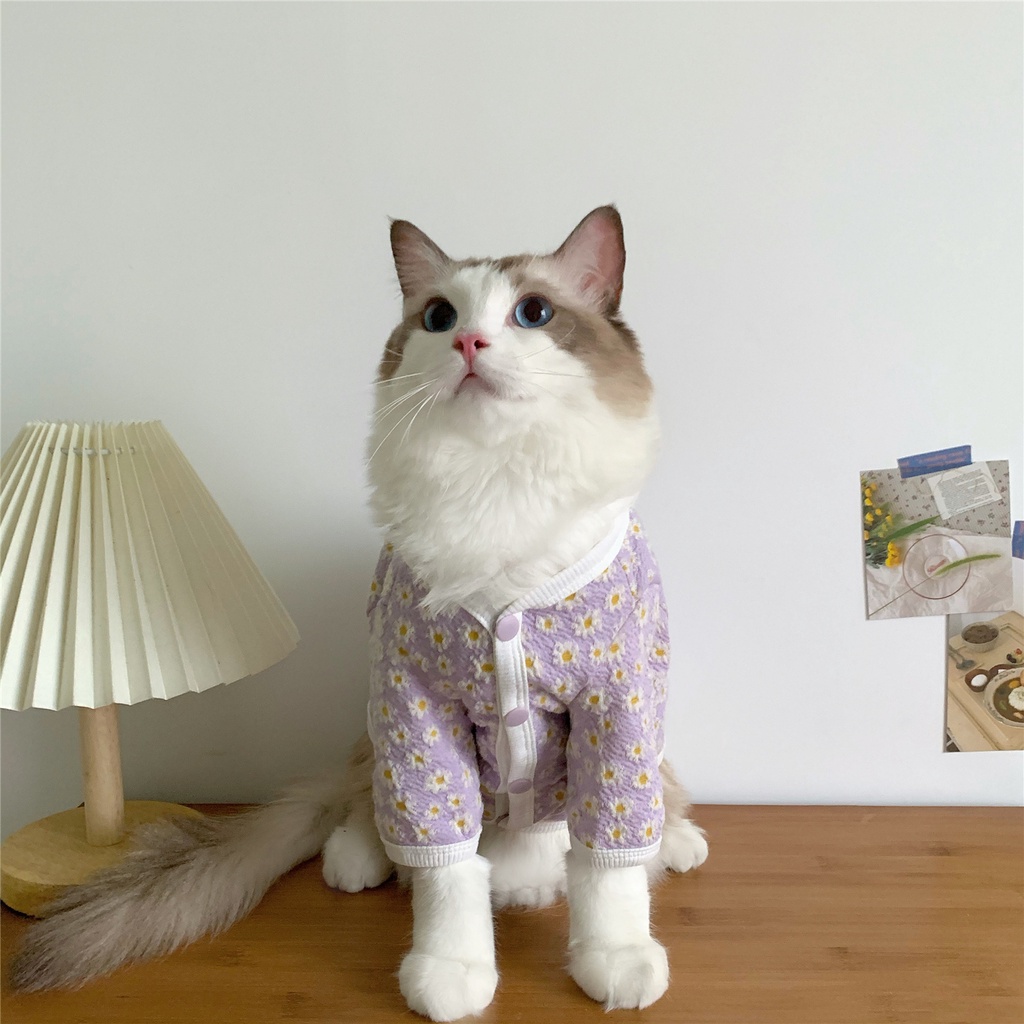 &lt;cutepethome&gt;Áo Họa Tiết Hoa Cúc Nhỏ Dễ Thương Cho Thú Cưng