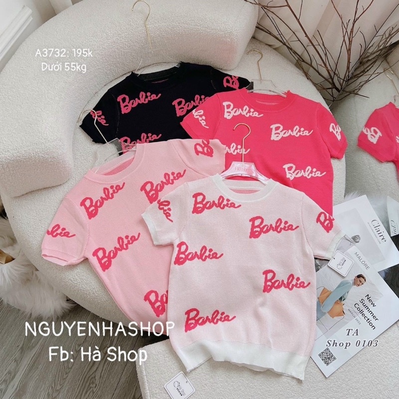 Áo Len barbie cổ tròn tay cộc dáng ôm body siêu chảnh
