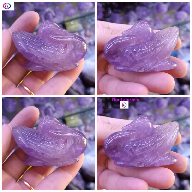 Cặp 2 Thiên nga màu tím biểu tượng tình yêu lứa đôi hạnh phúc để phòng ngủ