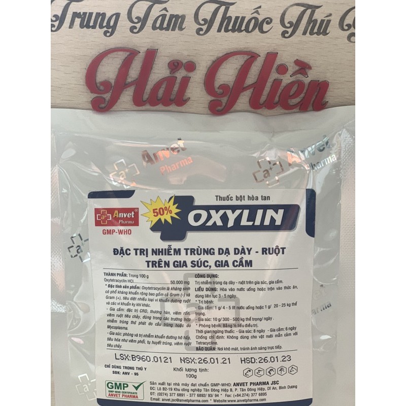 100g Oxytetracyclin 50 - thương hàn, tiêu chảy, tụ huyết trùng trên gà, vịt, ngan, cút, heo, trâu, bò