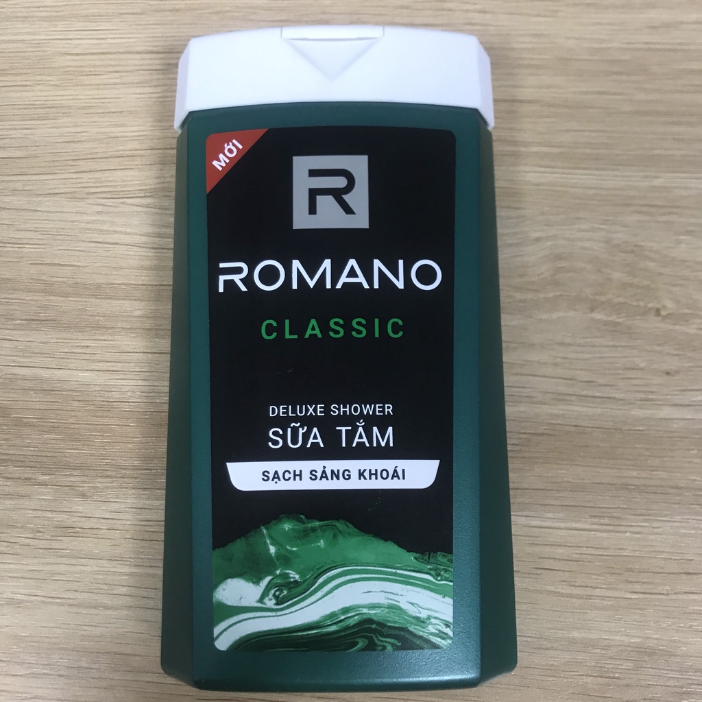 Sữa tắm nam Romano Classic - sữa tắm hương nước hoa sạch sảng khoái 180g - 650g