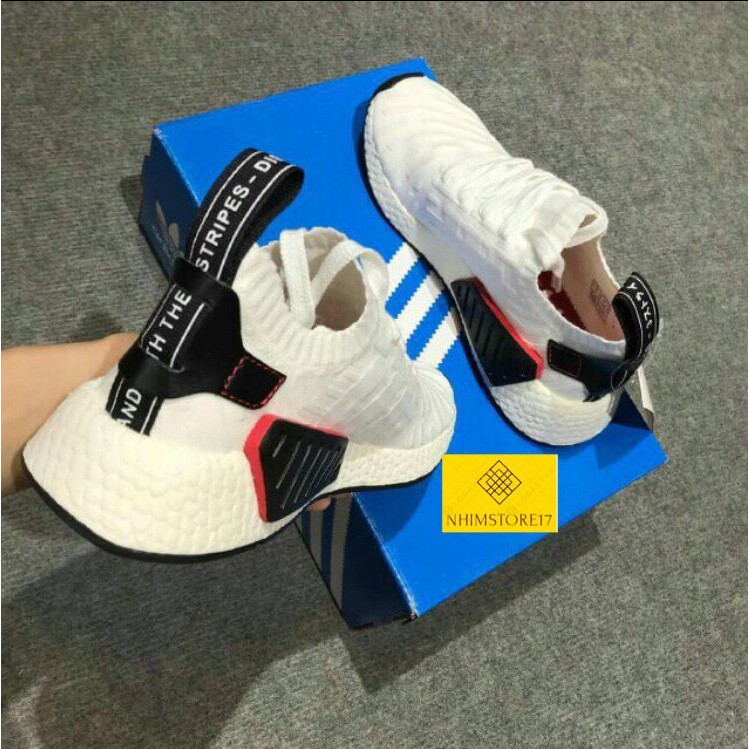 GIÀY Thể Thao NMD R2 WHITE/BLACK Trắng Gót Đen