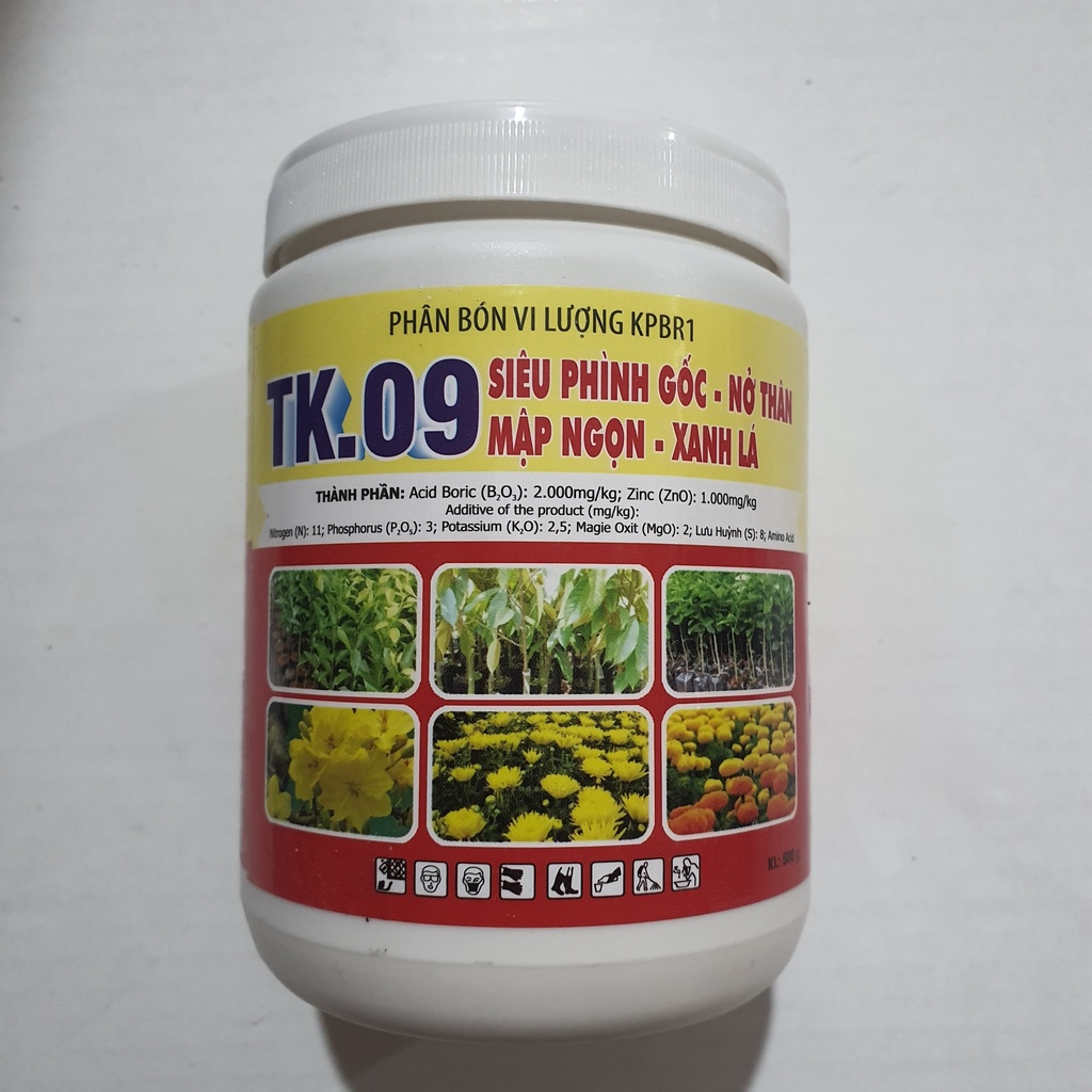 Phân bón vi lượng TK.09 - Siêu phình gốc - Nở thân mập ngọn - Xanh lá - 500GR