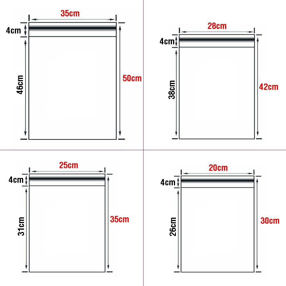 Túi đóng gói hàng size to (100 túi) niêm phong dán miệng, Túi nilon đen băng keo tự dán chắc chắn nhiều size tk