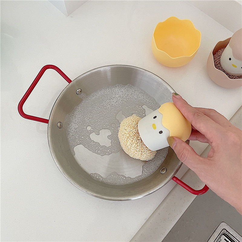 Miếng rửa chén bát, dụng cụ rửa chén bát, cọ xoong nồi hình dáng vỏ trứng con gà dễ thương | Galihomecook
