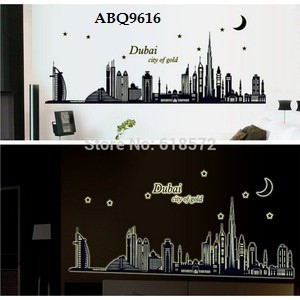 Miếng Dán Tường Abq9616 Dubai City Of Gold 60x90