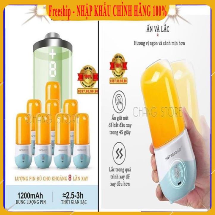 [ 6 LƯỠI - HÀNG ĐẸP ] Máy xay sinh tố mini cầm tay sạc điện/ Máy xay cầm tay đa năng, xay hoa quả, xay tỏi ớt Honguo